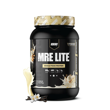 REDCON1 MRE LITE Whole Food Protein Powder, Vanilla Milkshake - Lactose Free & Sugar Free Meal Replacement with Animal Protein Blends - Easy to Digest Formula - Only 1g Carb per Serving (30 Servings) REDCON1 buy supplements canada