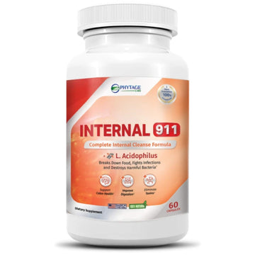 Phytage Labs Internal 911 Colon Cleanse Detox Supplement - Natural Laxative Cleanser Removes Toxins for Better Digestion and Radiant Skin - 60 Capsules Phytage Labs buy supplements canada
