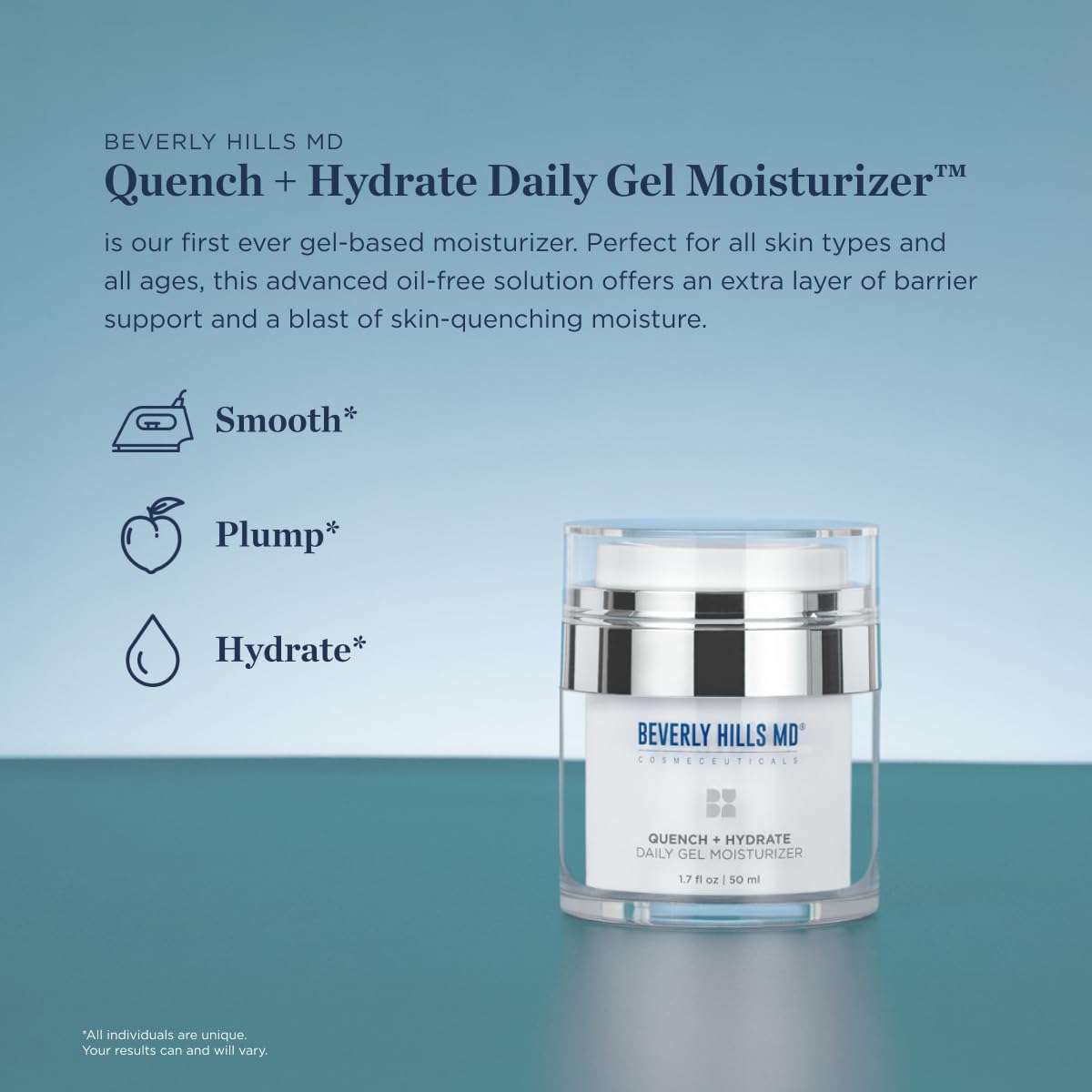 Beverly Hills MD Quench + Hydrate Daily Gel Moisturizer- Visibly Smooth, Plump, Hydrate Face & Neck for Wrinkles, Sagging- Skin Smoothing & Re-Energizing- Visibly Reduce Signs of Aging w/Niacinamide Beverly Hills MD buy supplements canada