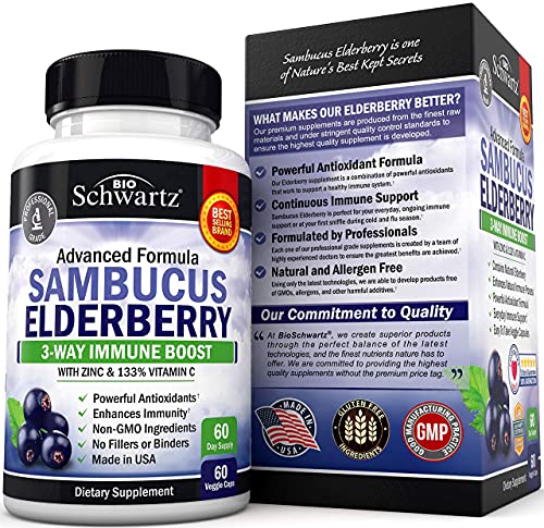 Elderberry with Zinc and Vitamin C for Adults - Immune Support Vitamins BioSchwartz buy supplements canada