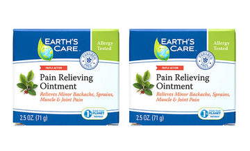 Earth's Care Triple Action Pain Relieving Ointment, No Parabens, Colors or Fragrances, Allergy-Tested 2.5 OZ. (2 Jars) Earth's Care buy supplements canada