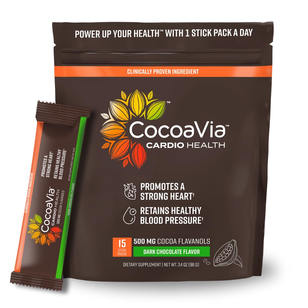 CocoaVia Cardio Health Cocoa Powder, 15 Single Serve Sticks, 500mg Cocoa Flavanols CocoaVia buy supplements canada