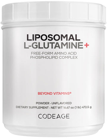 Codeage Liposomal L-Glutamine Powder - High-Potency L-Glutamine 5,000 mg per Serving - 3-Month Supply - Liposomal Delivery, Free-Form Amino Acid, Unflavored Glutamine - Non-GMO Gluten-Free - 16.67 oz Codeage buy supplements canada
