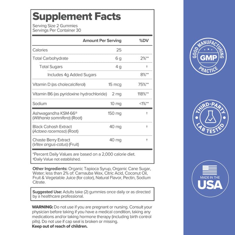O Positiv MENO Gummies for Menopause, 30 Servings (Pack of 1) - Hormone-Free Supplements for Women with Black Cohosh & Ashwagandha KSM-66 - Helps Alleviate Hot Flashes, Night Sweats, & Mood Swings O Positiv buy supplements canada