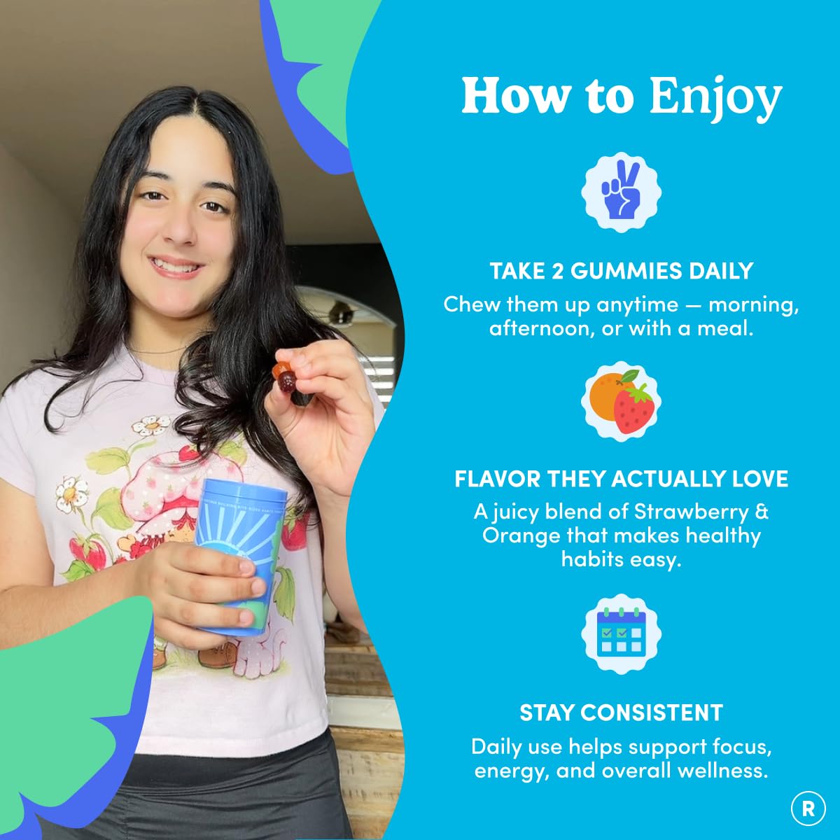 FIRST DAY Vitamins for Teens - Teen Multi Vitamins for Girls & Boys 12-17, Organic Fruit & Veggie Blend - 12 Key Nutrients: Vitamins A FIRST DAY buy supplements canada