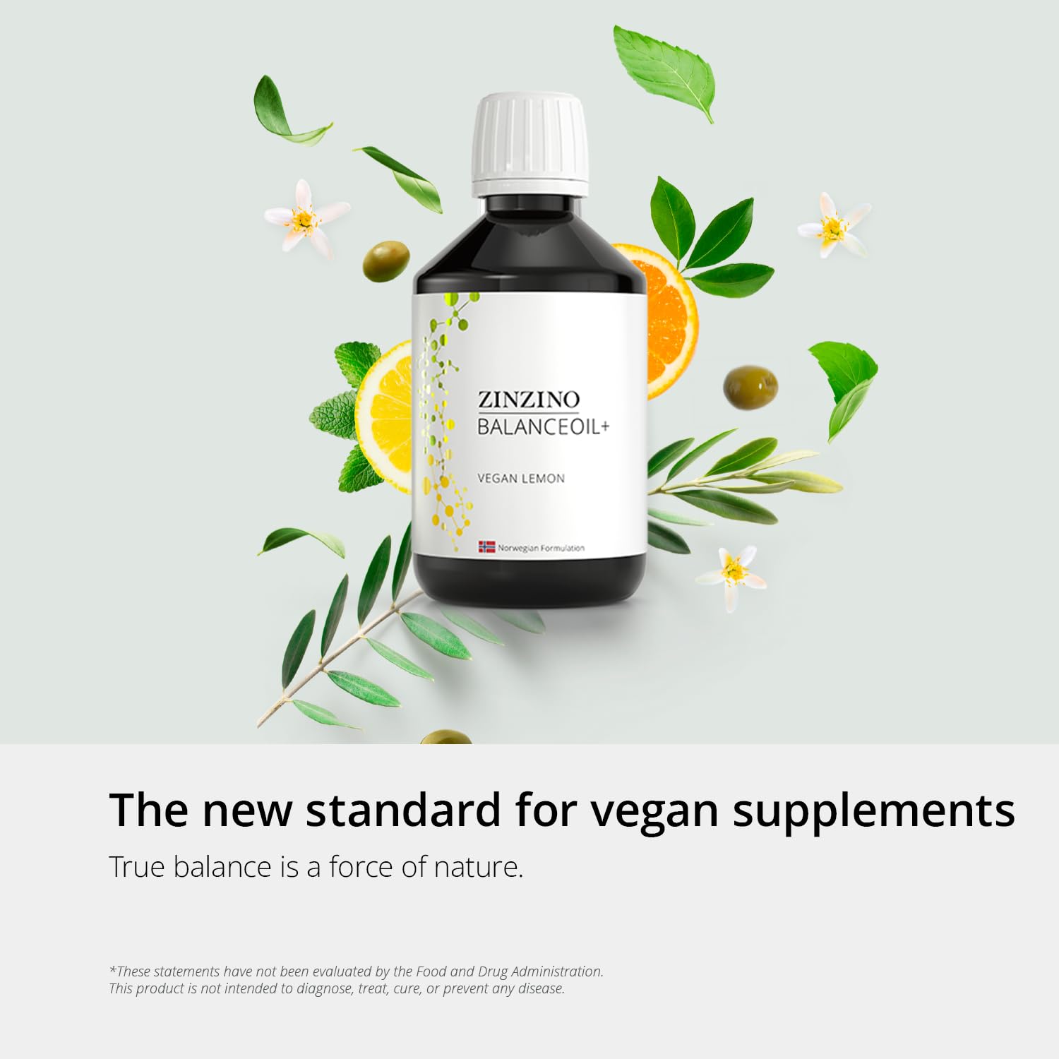 Zinzino - BalanceOil+ Vegan Lemon, Synergistic Blend with Marine Micro-Algae, Olive Oil, Ahiflower Seed Oil, Vegan Vitamin D3-300 ml ZINZINO buy supplements canada