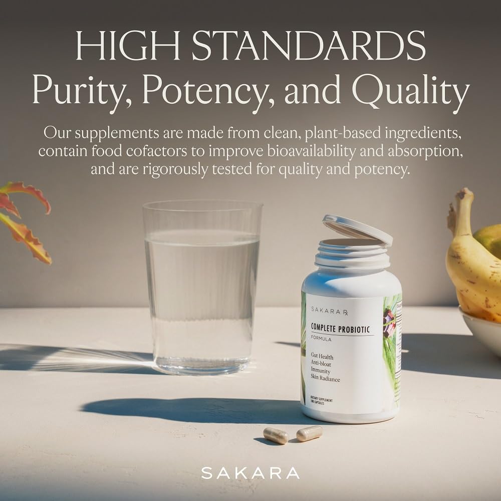 SAKARA Complete Probiotic - Prebiotics and Probiotics for Women Digestive Health Supplements, Supports Bloating, Immune System & Skin Radiance, Gut Health for Women with 3 Billion CFU's - 180 Capsules SAKARA buy supplements canada