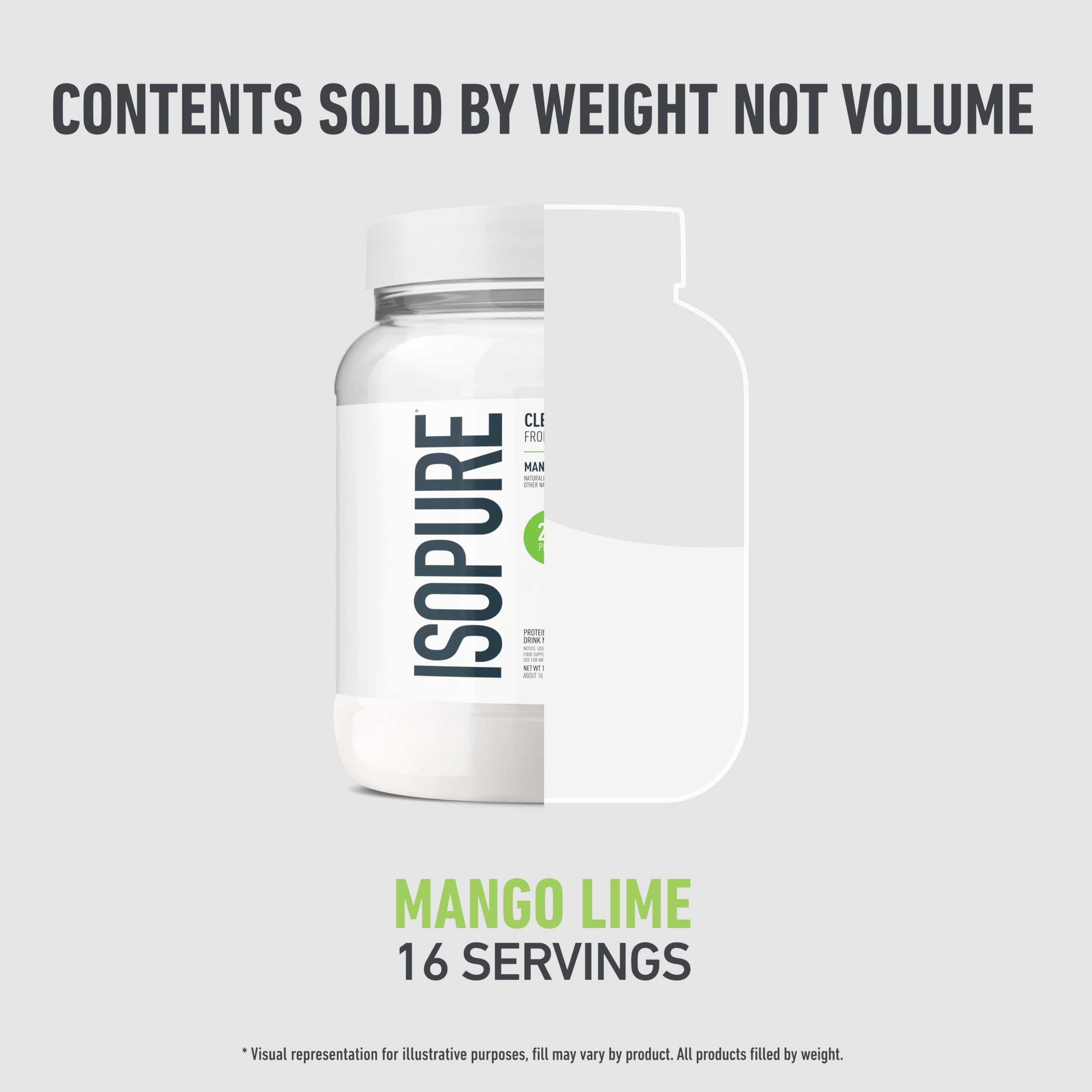 Isopure Clear Whey Isolate Protein Powder, Lactose Free, Gluten Free, Naturally Flavored, Mango Lime, 20g Protein Per Serving, 14.1 Oz, 16 Servings (Packaging May Vary) Isopure buy supplements canada