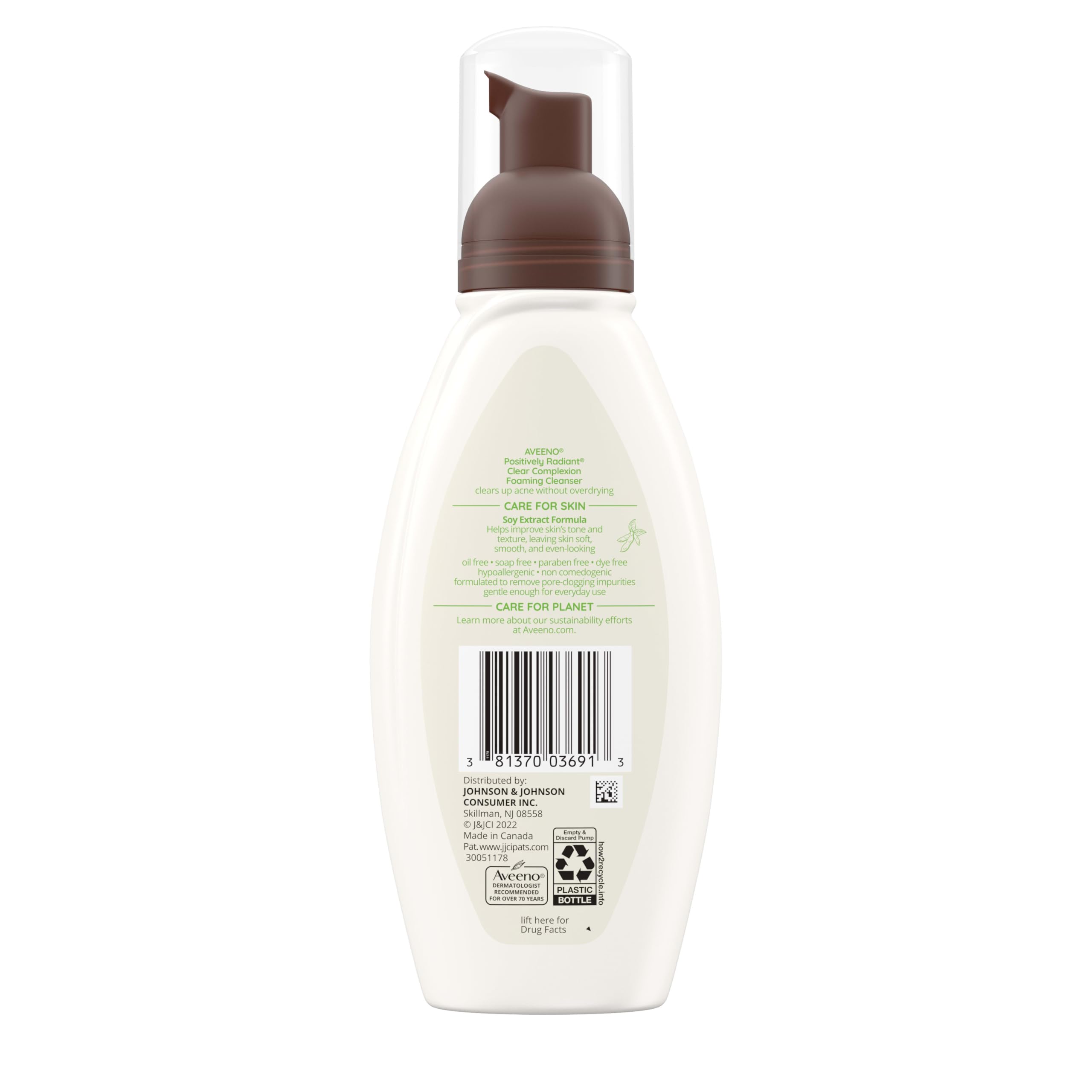 Aveeno Clear Complexion Foaming Oil-Free Facial Cleanser with Soy Extract & 0.5% Salicylic Acid, Acne Treatment Face Aveeno buy supplements canada