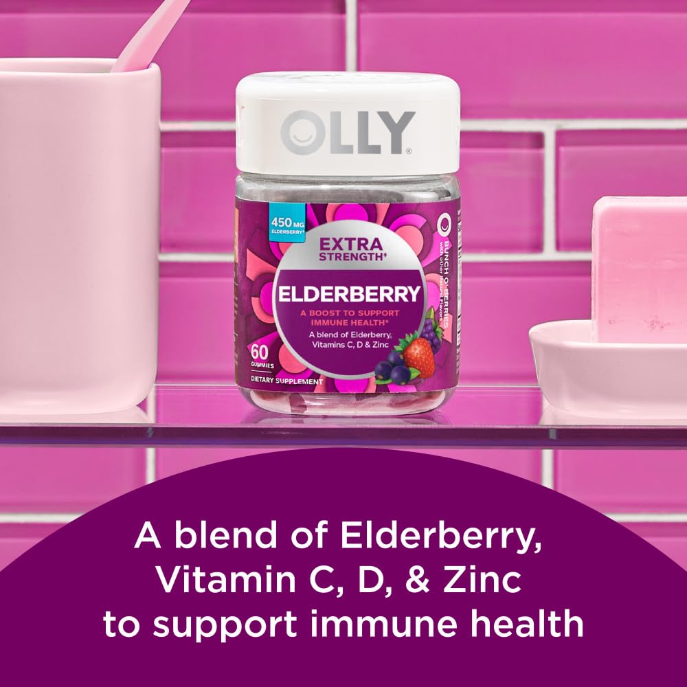 OLLY Extra Strength Elderberry Gummies, Immune Support, 450mg Elderberry, Vitamin C OLLY buy supplements canada