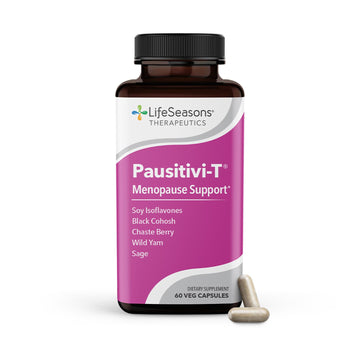 Pausitivi-T - Menopause Support Supplement - Powerful Relief for Hot Flashes, Hormone Imbalance & Night Sweats - Nourishes Tissue - Sage, Chasteberry, Soy Isoflavones & Black Cohosh - 60 Capsules LifeSeasons buy supplements canada