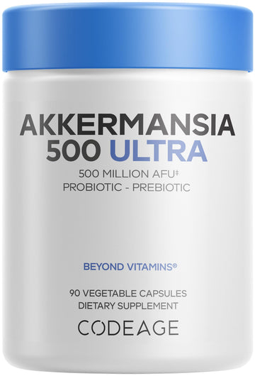 Codeage Akkermansia Muciniphila Probiotic Ultra - High-Potency 500M AFUs Akkermansia Probiotic Supplement - Enhanced Daily Probiotic & Prebiotic, Chicory Inulin - 3-Month Supply - 90 Capsules Codeage buy supplements canada