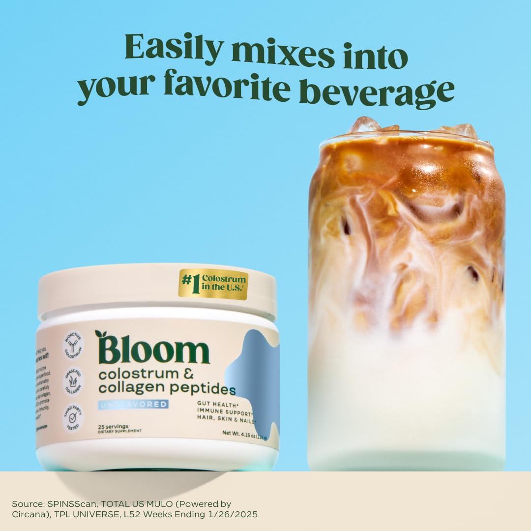 Bloom Nutrition Bovine Colostrum Powder with Vitamin B-12 for Gut Health, Immune Support, Hair Growth & Beauty Supplement | Unflavored, 25 Servings Bloom Nutrition buy supplements canada