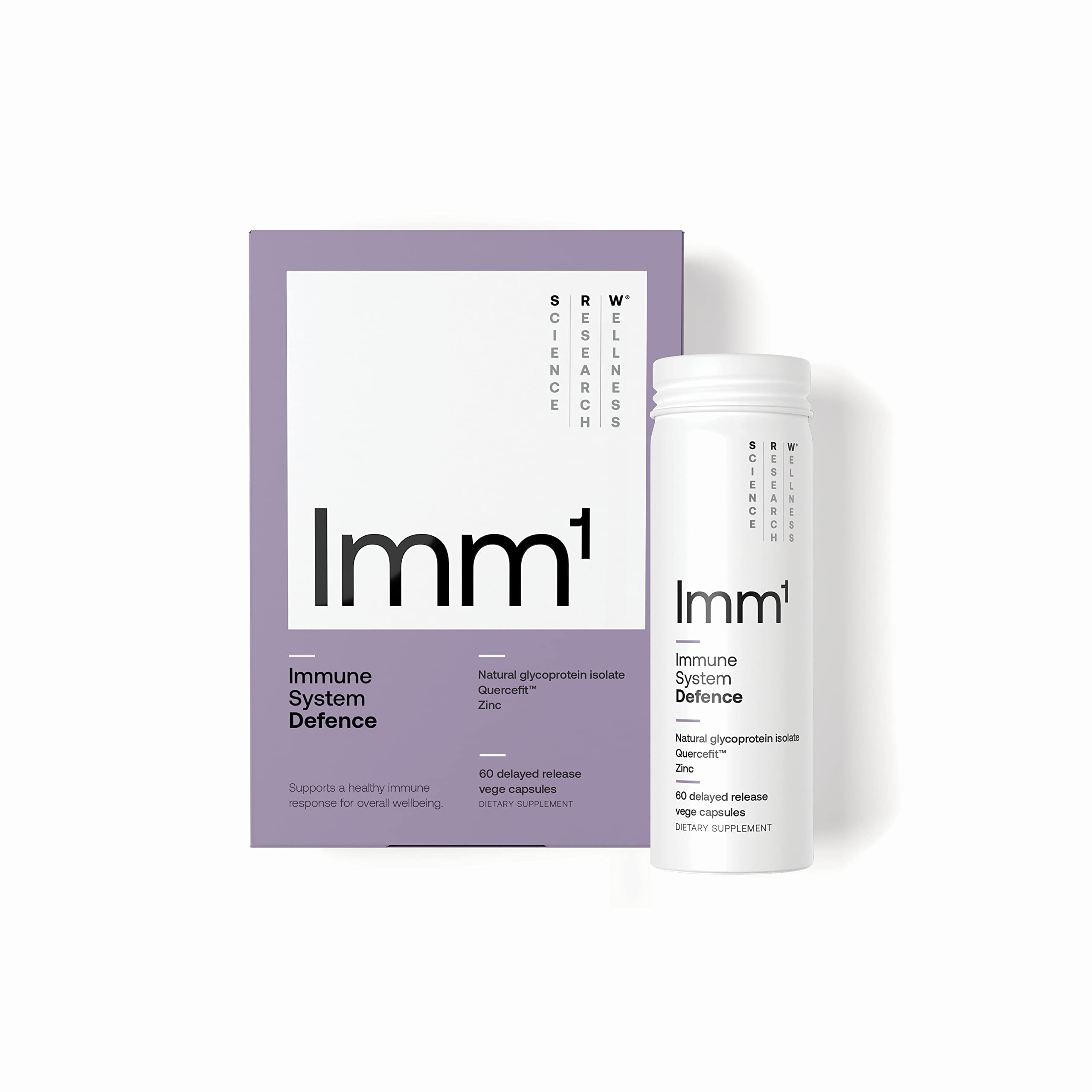 SRW Imm¹ Defence | Supports Immune System Health | 60 Vege Capsules | Supplement for Immune Response | Contains Natural Glycoprotein Isolate (Muno-IgY™) and Quercetin SRW buy supplements canada