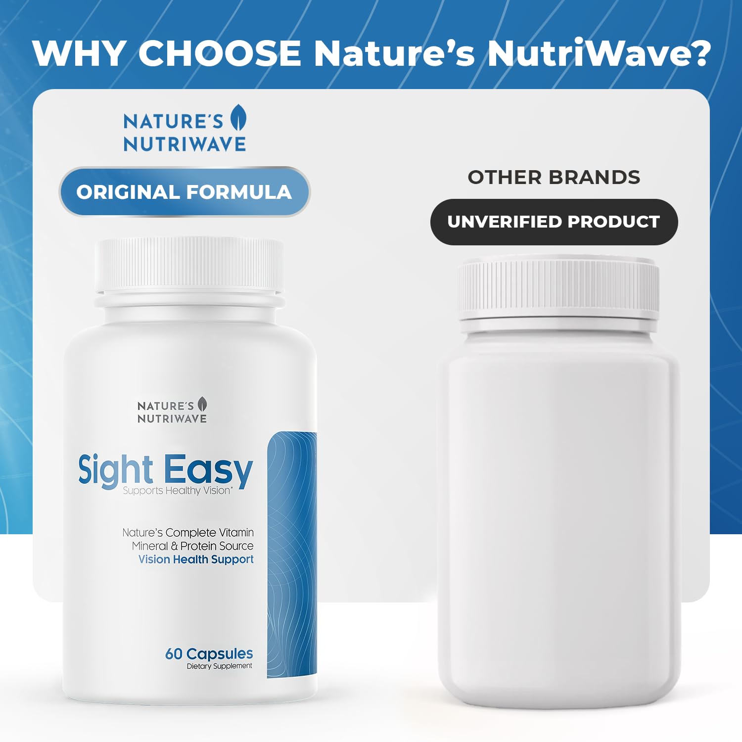 SIGHT EASY - Eye Vitamins & Mineral Supplements with Lutein & Zeaxanthin, Vitamin C, Vitamin E, Zinc and Bilberry for Healthy Vision and Eye Function Support - 60 Capsules, 1 Month Supply Nature’s NutriWave buy supplements canada