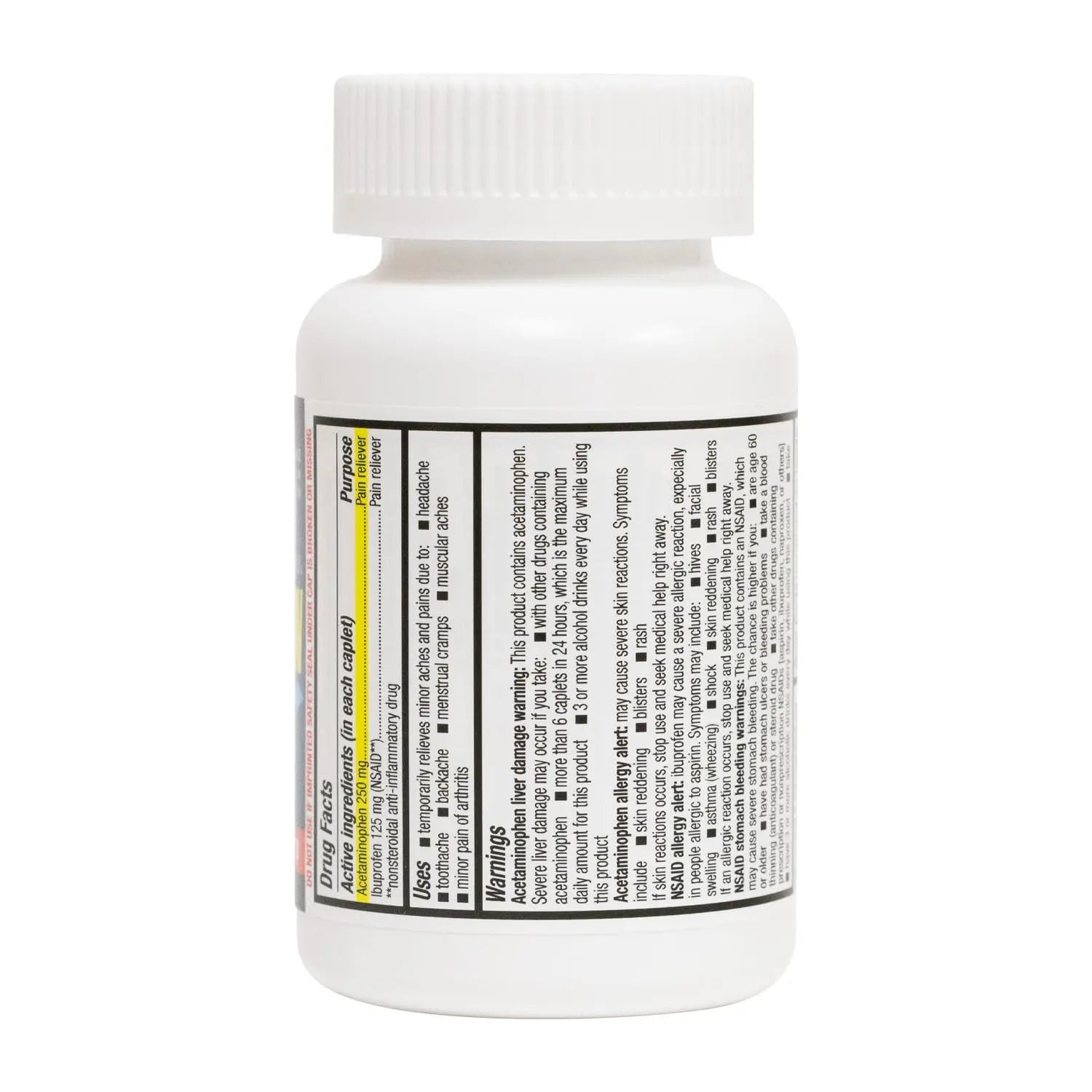 HealthA2Z® Dual Action Pain Relief | Acetaminophen 250mg & Ibuprofen (NSAID) 125mg | Contains Two Medicines | Relief from Headache, Fever & Backache (150 Caplets) HealthA2Z buy supplements canada
