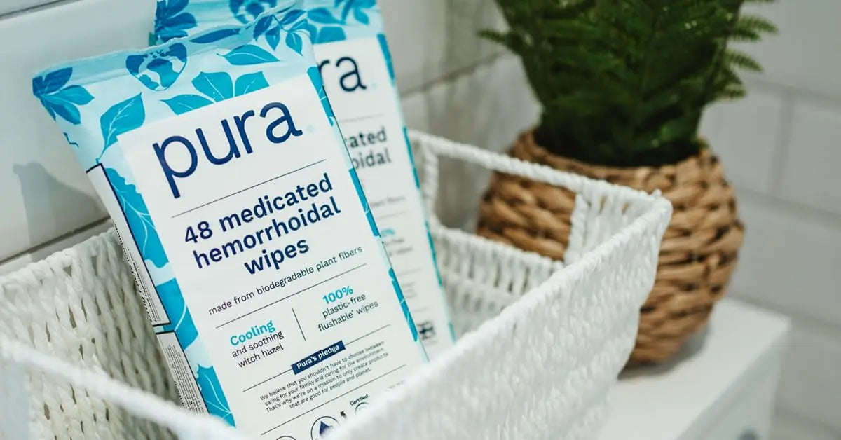 Pura Flushable Hemorrhoid Wipes XL, 48 Count, Medicated with Cooling Witch Hazel, Aloe & Coconut Oil, Fast Relief, Fragrance-Free, 100% Plastic-Free Pura buy supplements canada