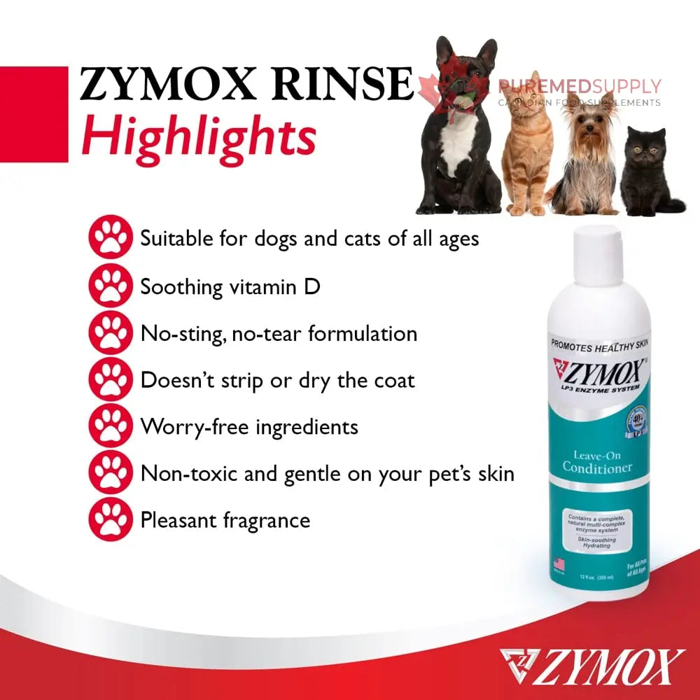 Zymox Leave On Conditioner for Pets, 12 fl oz Pet King Brands buy supplements canada