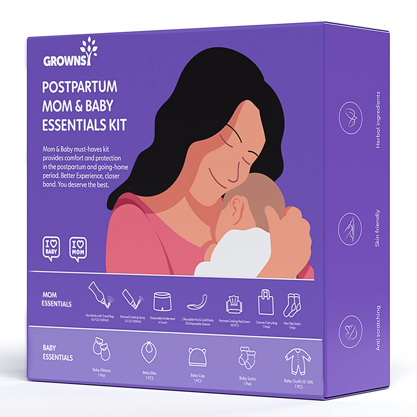 Grownsy Postpartum Mom & Baby Essential Kits, Postpartum Recovery Kit for Labor &Delivery GROWNSY buy supplements canada