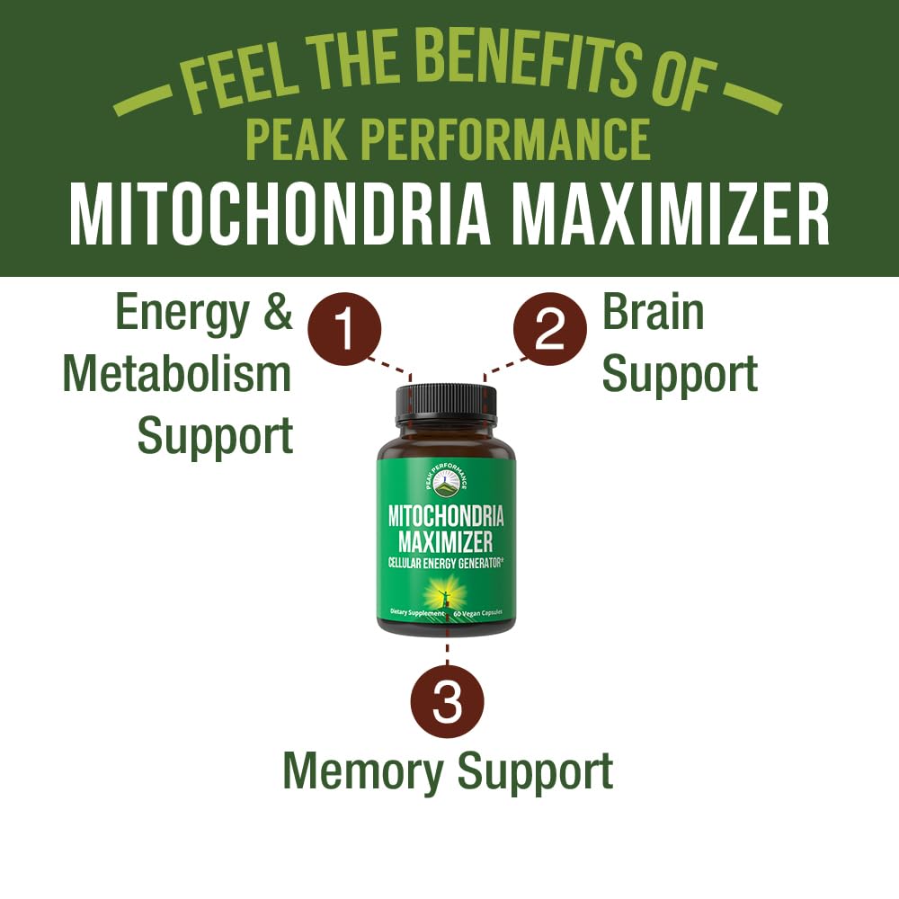 Peak Performance Mitochondria Maximizer with CoQ10 and Active PQQ. Best Mitochondrial Support Supplement with MCT Oil. Natural Cellular Generator for Clean, Energy Support. 60 Vegetarian Capsules Peak Performance buy supplements canada