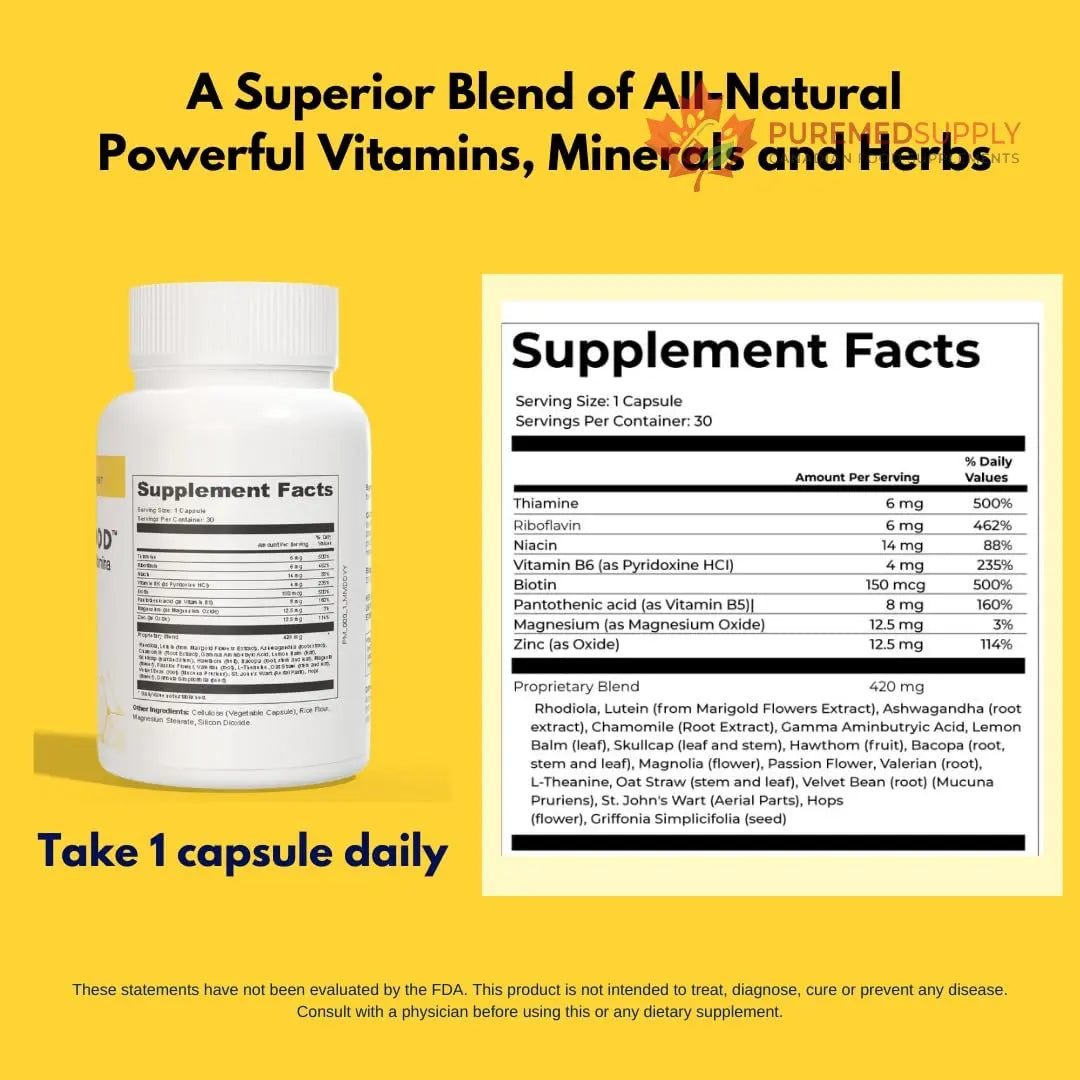 4BETTERMOOD Positivity & Stamina Capsule (30ct) Premium Mood Supplement - Enhance Mood & Promote Emotional Balance - Rhodiola, L-Theanine. Bocopa monnnieri, Velvet Bean, Skull Cap & Ashwaganda. 4BETTERMOOD Positivity & Stamina buy supplements canada