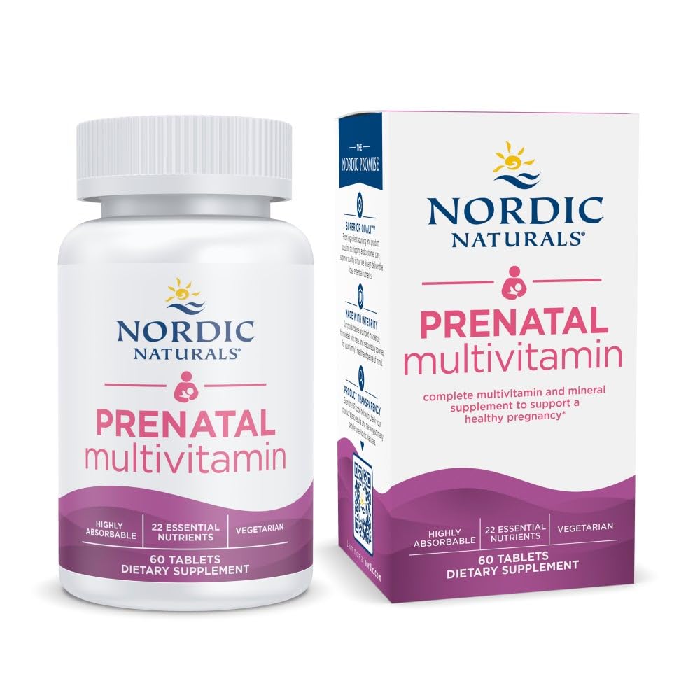 Nordic Naturals Prenatal Multivitamin for Women - Daily Vegetarian Prenatal Vitamins - 22 Essential Nutrients, Including B6, Folate, and Iron - 60 Tablets - 30 Servings Nordic Naturals buy supplements canada