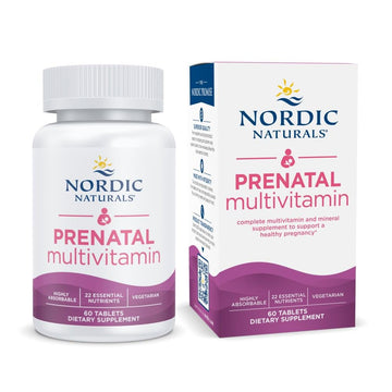 Nordic Naturals Prenatal Multivitamin for Women - Daily Vegetarian Prenatal Vitamins - 22 Essential Nutrients, Including B6, Folate, and Iron - 60 Tablets - 30 Servings Nordic Naturals buy supplements canada