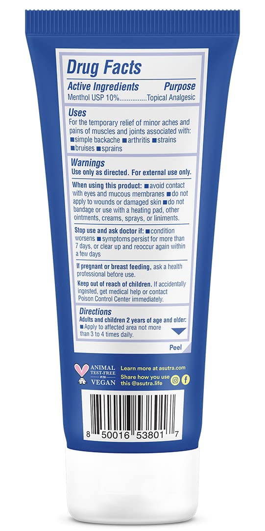 ASUTRA Muscle Pain Relief Cream, Cooling Menthol with Moisturizing Magnesium and Arnica Montana Oil, 3.4 oz ASUTRA buy supplements canada