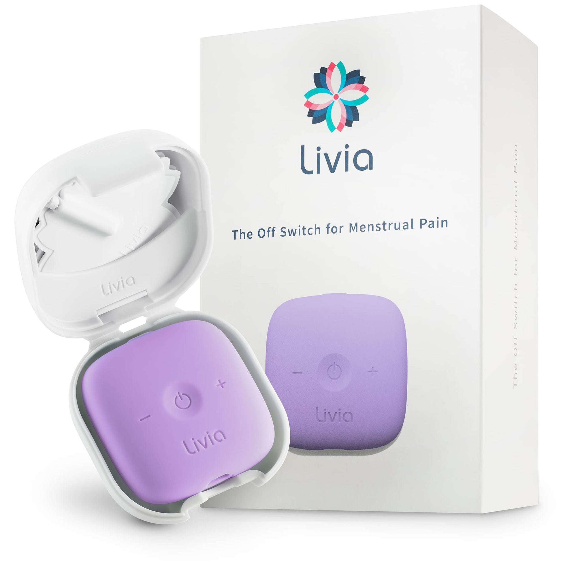 Livia Menstrual Pain Relief Device, Lavender - The Off Switch for Period Pain - Portable Unit with Stick-on Pads Livia buy supplements canada