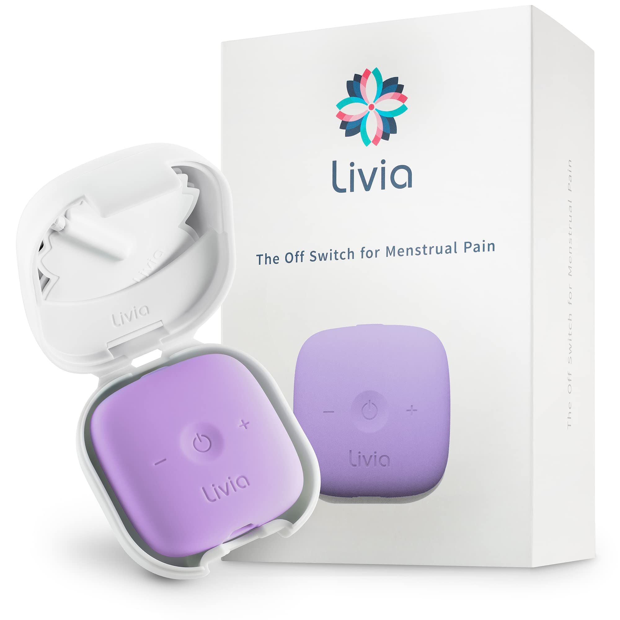 Livia Menstrual Pain Relief Device, Lavender - The Off Switch for Period Pain - Portable Unit with Stick-on Pads Livia buy supplements canada