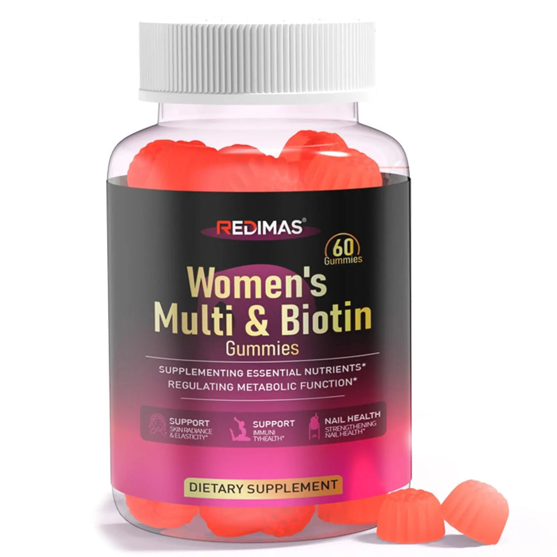 Redimas Multivitamin Gummies for Women, Chewable Adult Vitamin with Vitamins A, B, C, D, E, and Biotin, Gummy Format for Everyday Nutrient Inclusion Redimas buy supplements canada