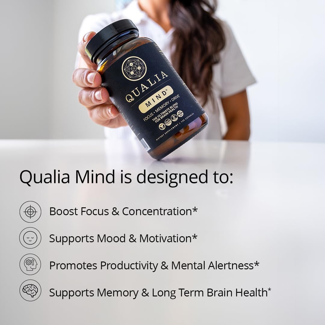 Qualia Mind — Beat Brain Fog | Doctor-Formulated Premium Brain Nourishment | Fuel Focus, Drive & Energy | 32 Ingredients Including Lion’s Mane, Cognizin™️, Ginkgo & More| 2 Week Supply* QUALIA LIFE SCIENCES buy supplements canada