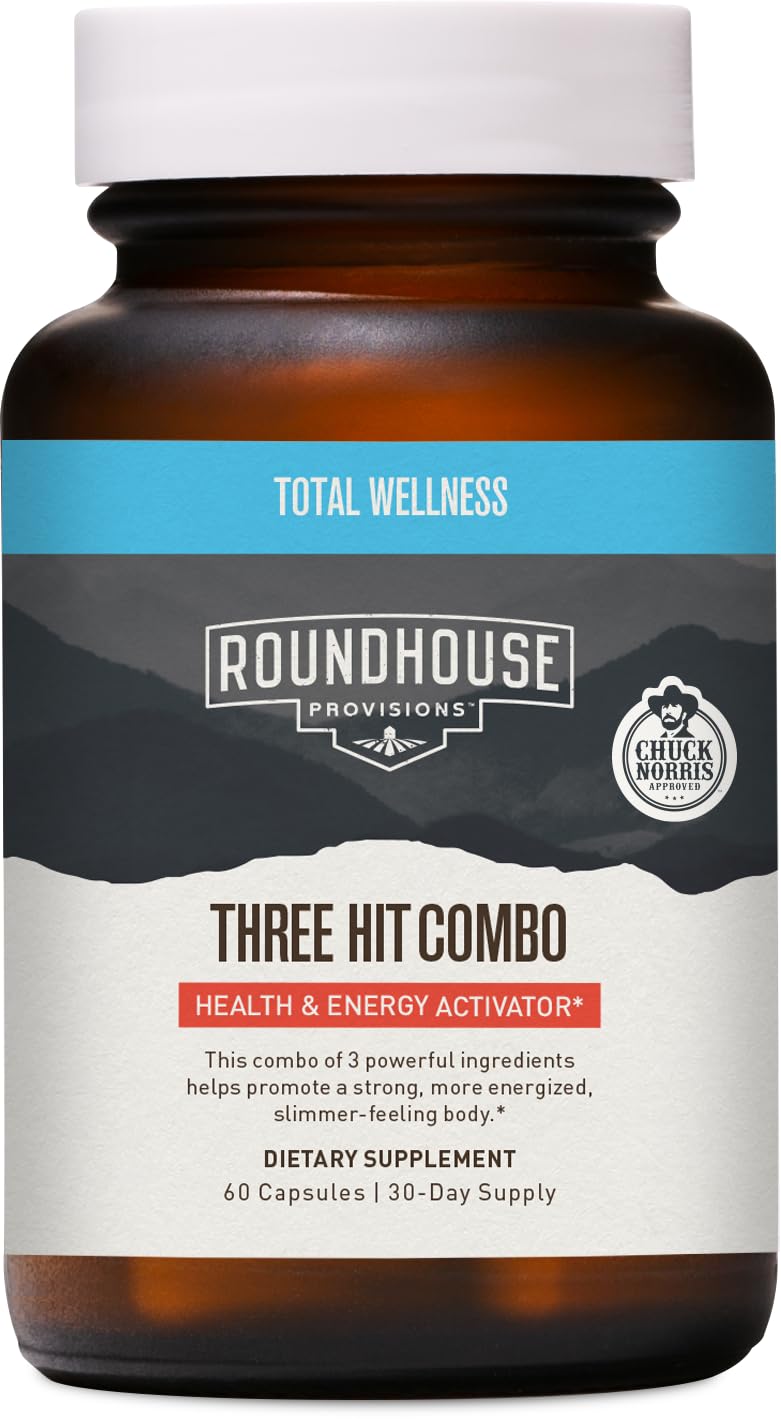 ROUNDHOUSE PROVISION Three Hit Combo by Chuck Norris – Fat Burner, Energy Booster & Wellness Support – 30-Day Supply (60 Capsules) ROUNDHOUSE PROVISION buy supplements canada