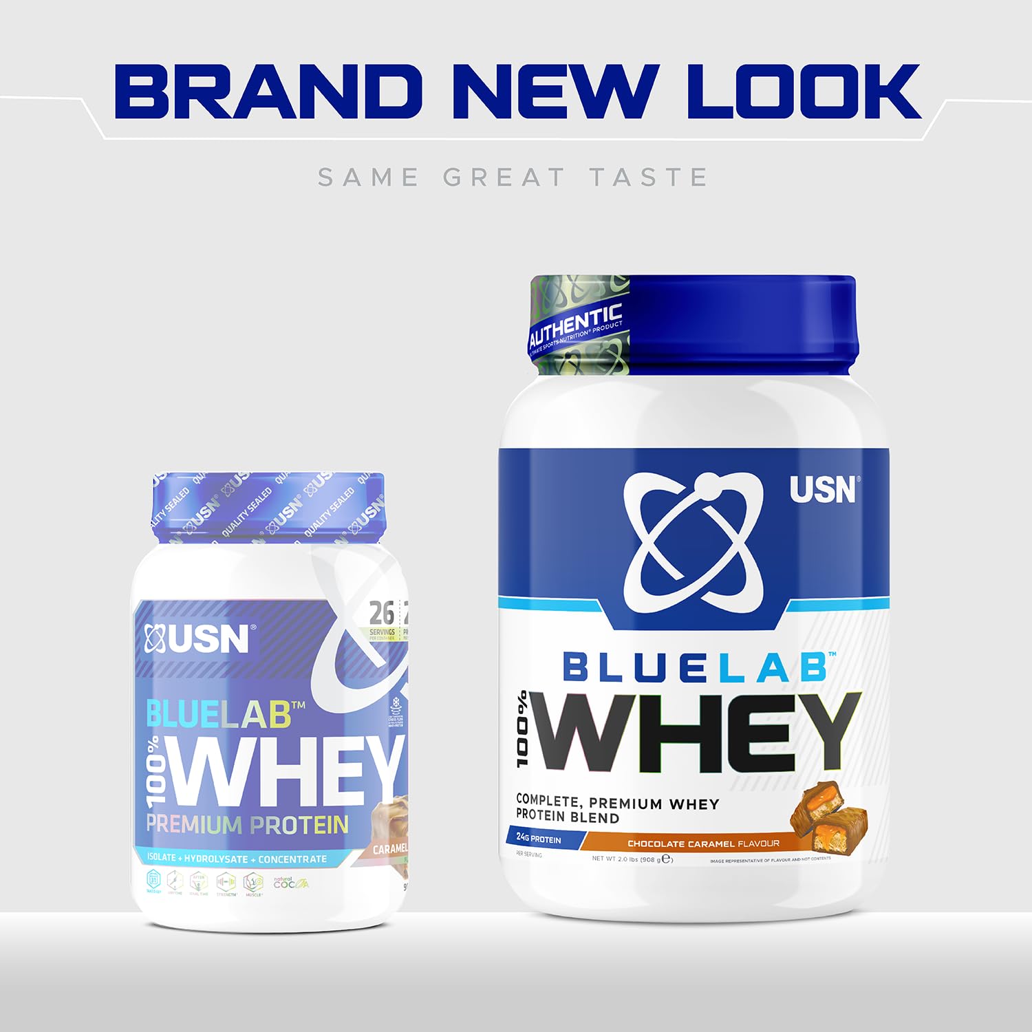 USN Blue Lab Whey Protein Powder: Chocolate Caramel - Whey Protein 908g USN buy supplements canada