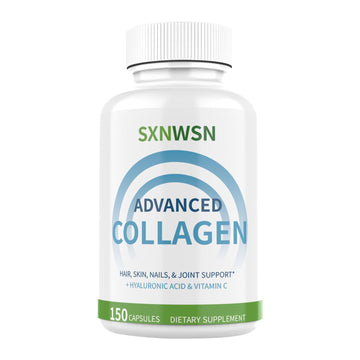 Advanced Multi Collagen Supplement with Vitamin C + Hyaluronic Acid - Hydrolyzed Collagen Peptides Supports for Skin, Joints & Hair* | Collagen Complex 150 Capsules for Women or Men SXNWSN buy supplements canada