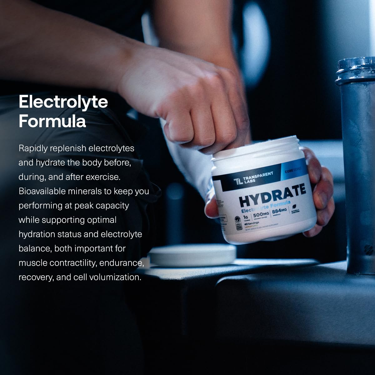 Transparent Labs Hydrate Naturally Sweetened Electrolytes Powder - Hydration Powder Electrolytes with Coconut Water, Calcium, Taurine, & Potassium Transparent Labs buy supplements canada