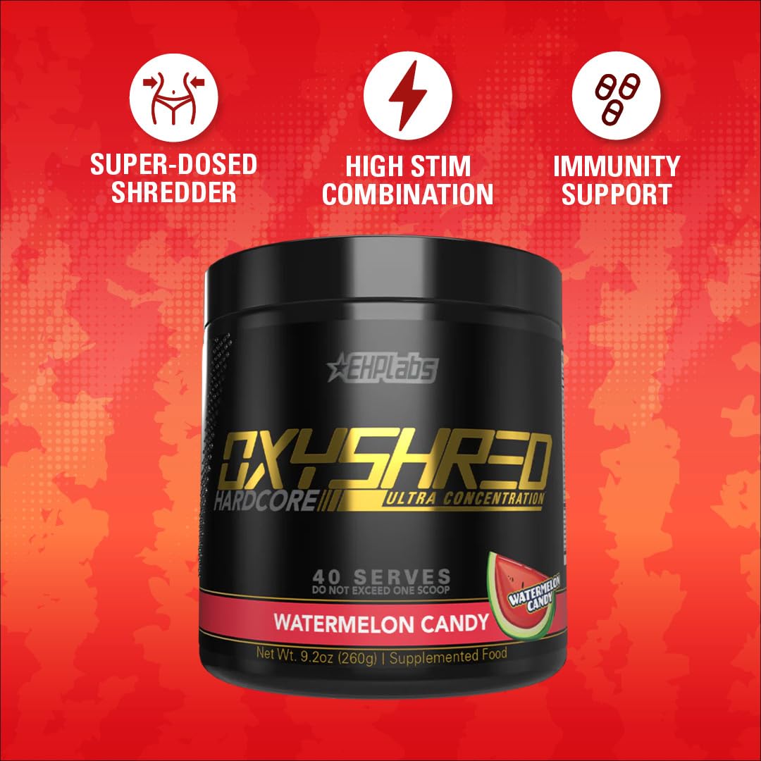 EHP Labs OxyShred Hardcore Super Dosed Pre Workout Powder - Preworkout Powder with L Glutamine & Acetyl L Carnitine, Energy Boost Drink - 275mg of Caffeine EHP Labs buy supplements canada