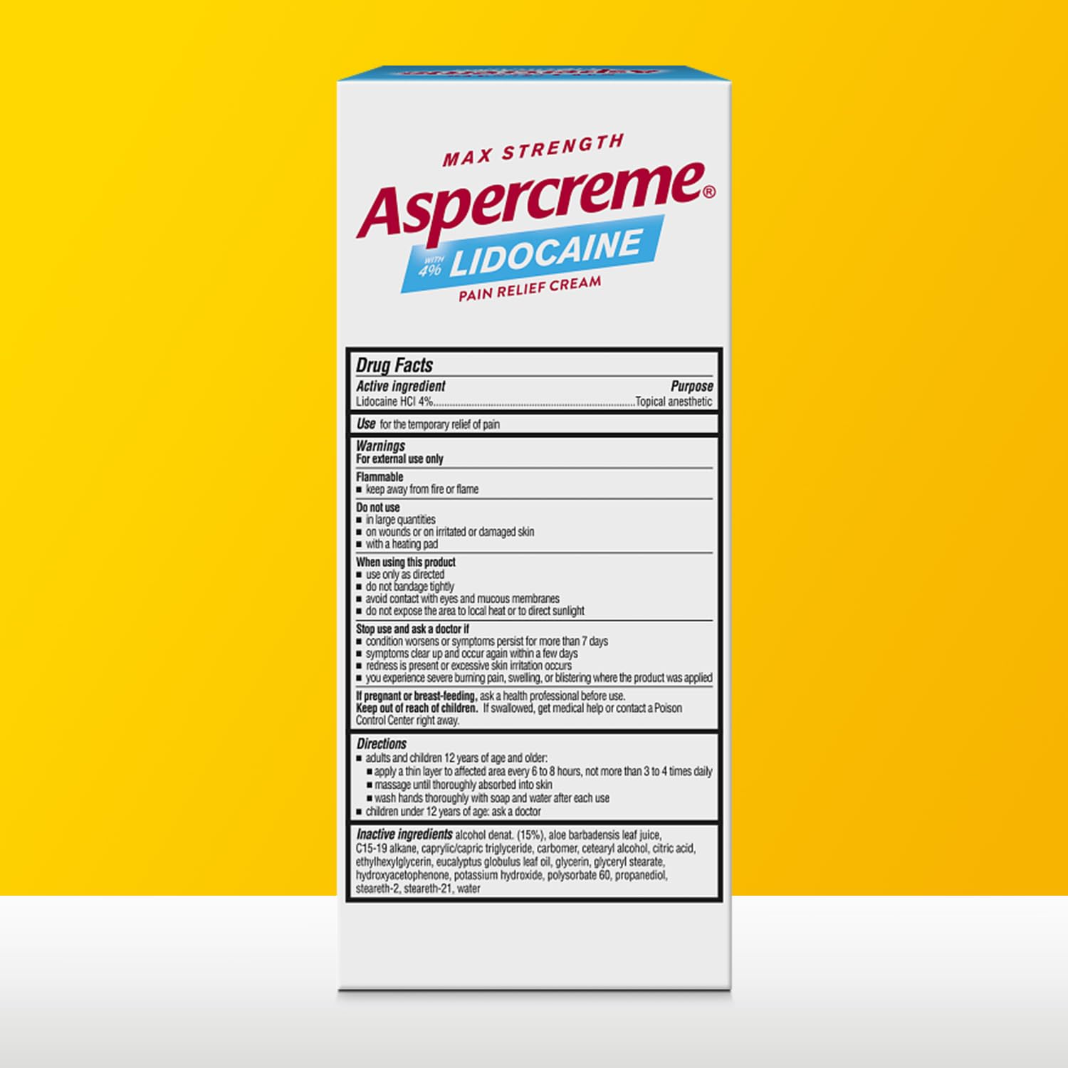 Aspercreme Essential Oils Lidocaine Pain Relief Cream, Max-Strength Lidocaine Numbs Away Nerve Pain, Moisturizing Aloe Hydrates Skin, Eucalyptus, 3 Oz. Aspercreme buy supplements canada