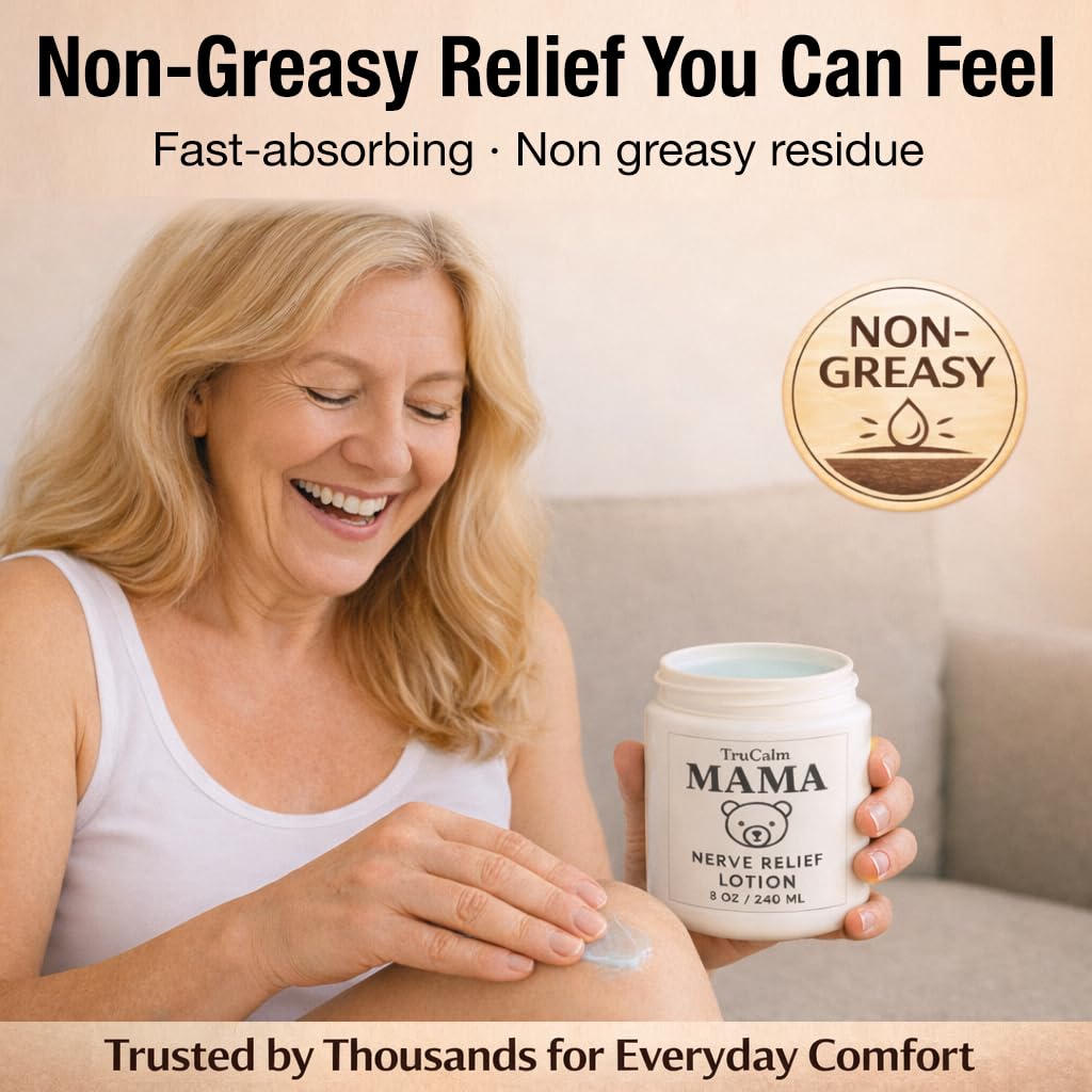 Mama Lotion – Neuropathy Nerve Relief Cream with Magnesium Chloride - Maximum Strength Comfort for Feet, Hands, Legs, Toes - Fast-Absorbing and Non-Greasy Formula for Food and Leg Comfort - 8 Oz TruCalm Mama buy supplements canada