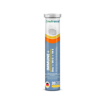 nutrazul Immune+ Effervescent Tablets | Vitamin C and Zinc with Vitamin E | 20 Tablets | Immune Support for Adults & Kids nutrazul buy supplements canada