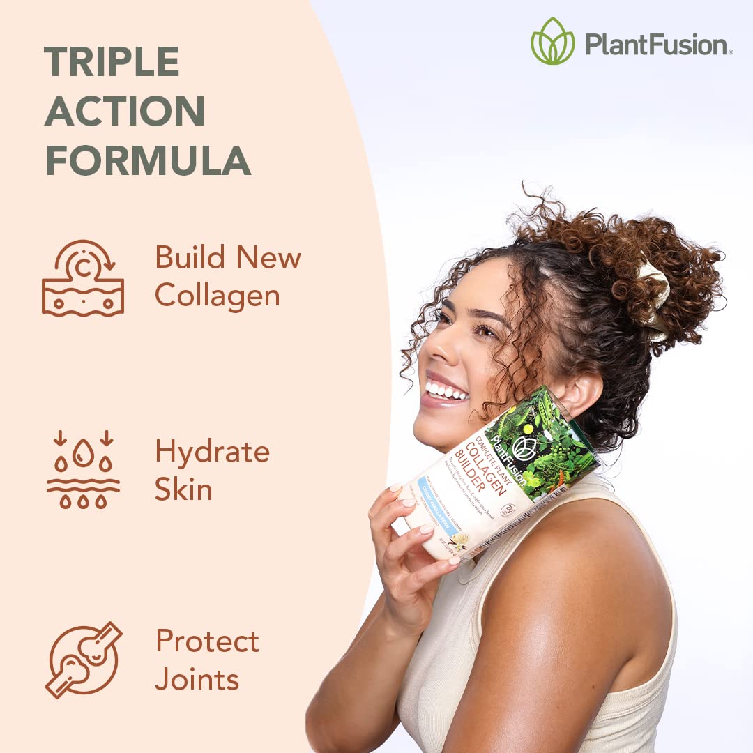 PlantFusion Vegan Collagen Powder - Plant Based Collagen Protein Powder For Muscle & Joints, Hair, Skin & Nails - Keto, Gluten Free, Soy Free, Non-Dairy, No Sugar, Non-GMO - Unflavored 10.58 oz PlantFusion buy supplements canada