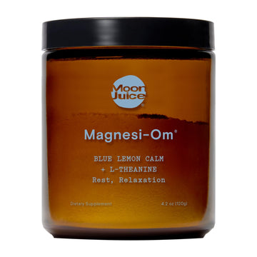 Moon Juice Magnesi-Om Magnesium Powder Supplement - Chelated Magnesium Complex + L-Theanine Blend for Rest, Relaxation & Regularity - Vegan, Non-GMO & No Sugar, Blue Lemon, 4.2 oz, 30 Servings Moon Juice buy supplements canada