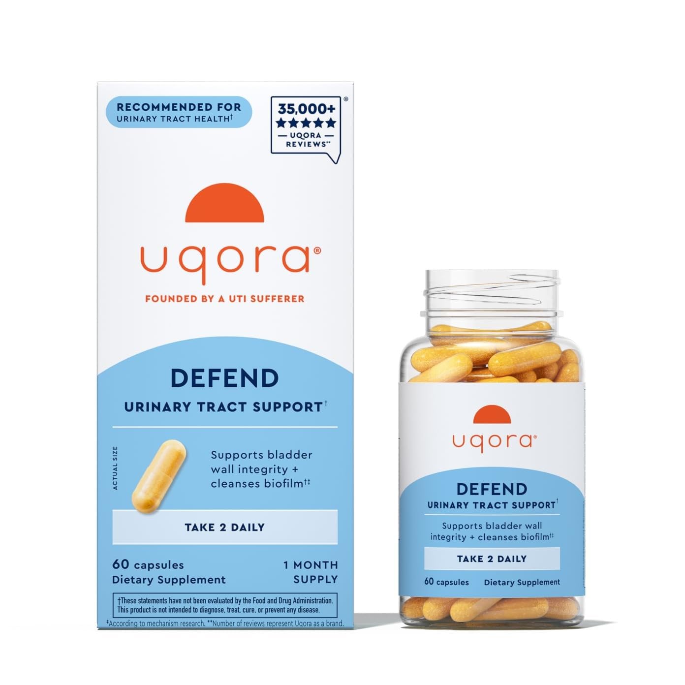 Uqora Defend - Urinary Tract Health Supplement - Support Bladder Health & Cleanse Biofilm* with D-Mannose, Green Tea Extract, Turmeric Extract & More Uqora buy supplements canada