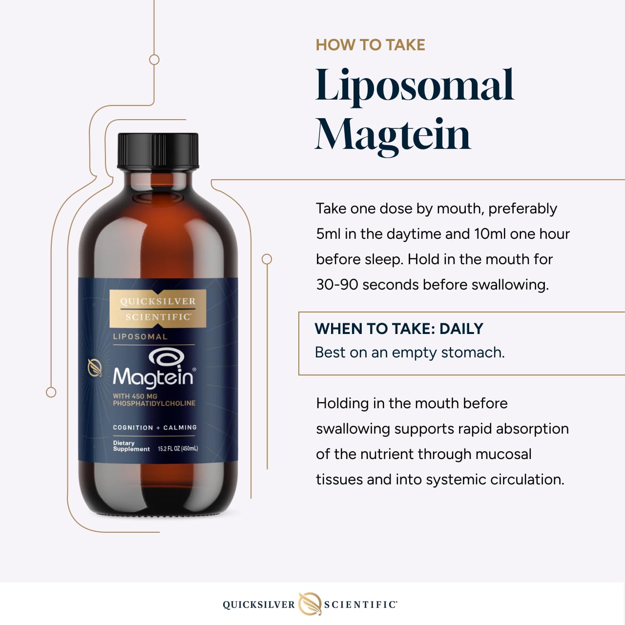 Quicksilver Scientific Liposomal Magtein - Magnesium Supplement for Brain Function Support - Stress, Sleep & Memory Support - Gluten-Free, Sugar-Free & Vegan - 15.2 fl oz (30 Servings) Quicksilver Scientific buy supplements canada
