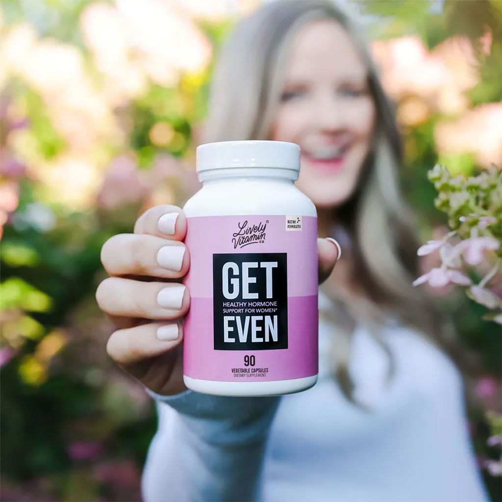 LIVELY VITAMIN CO. Get Even - Women's Hormonal Balance Blend - Helps Reduce Severity of Periods, PMS & Menopause - Eases Cramps & Bloating - Mood Regulation - Period Pain & Discomfort - 90 Count LIVELY VITAMIN CO buy supplements canada