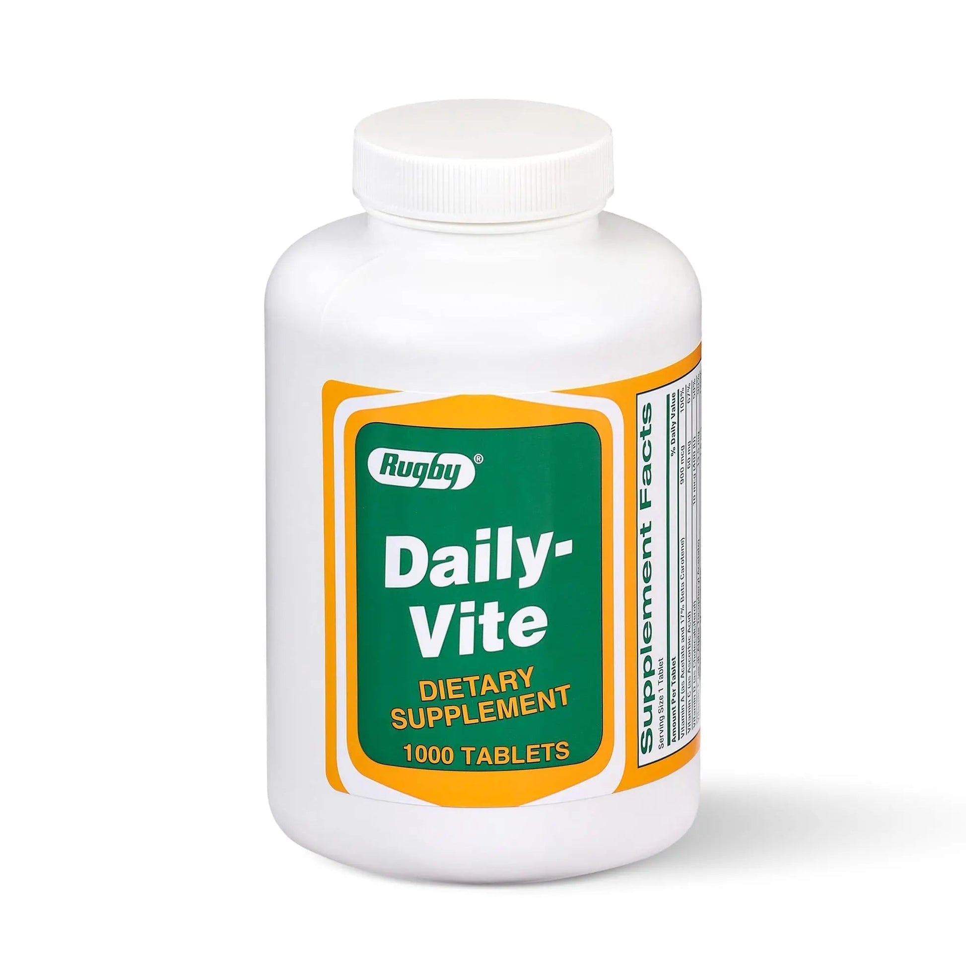 Rugby Daily-Vite Multivitamin Tablets, Gluten-Free Dietary Supplement for Adults, Supports Overall Health, No Artificial Flavors - 1000 Count (1 Pack) RUGBY LABORATORIES buy supplements canada