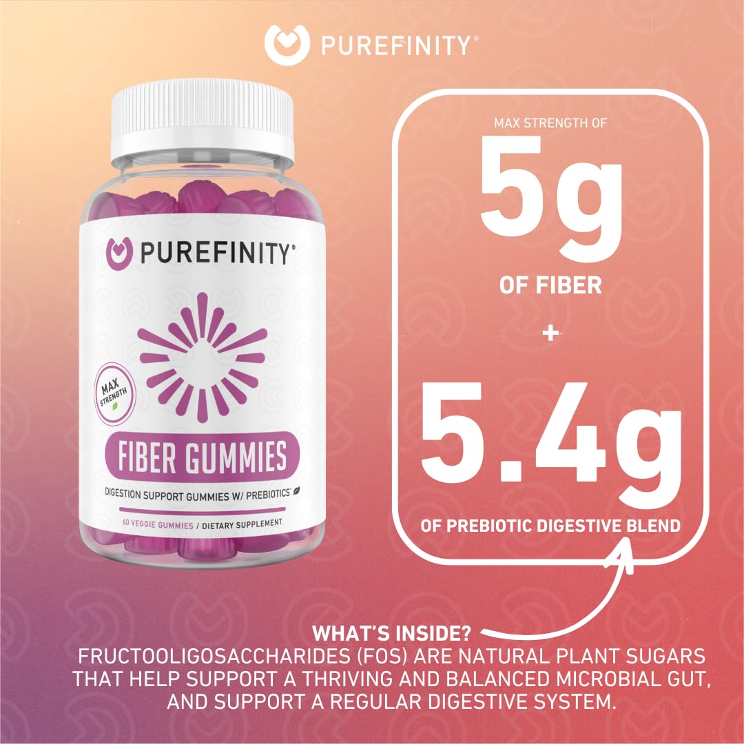PUREFINITY Fiber Gummies for Adults with Inulin FOS from Chicory Root, Sugar Free Prebiotic Supplement for Daily Digestion PUREFINITY buy supplements canada
