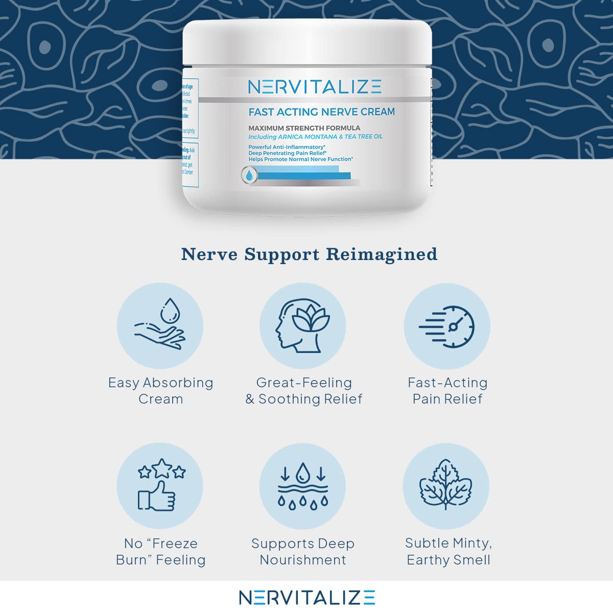 Nervitalize Fast Acting Nerve Pain Relief Cream Maximum Strength Formula - 3 fl oz - Helps Provide Neuro Pain Relief and Deep Nerve Nourishment to Support Normal Nerve Function - Made in The USA Nervitalize buy supplements canada