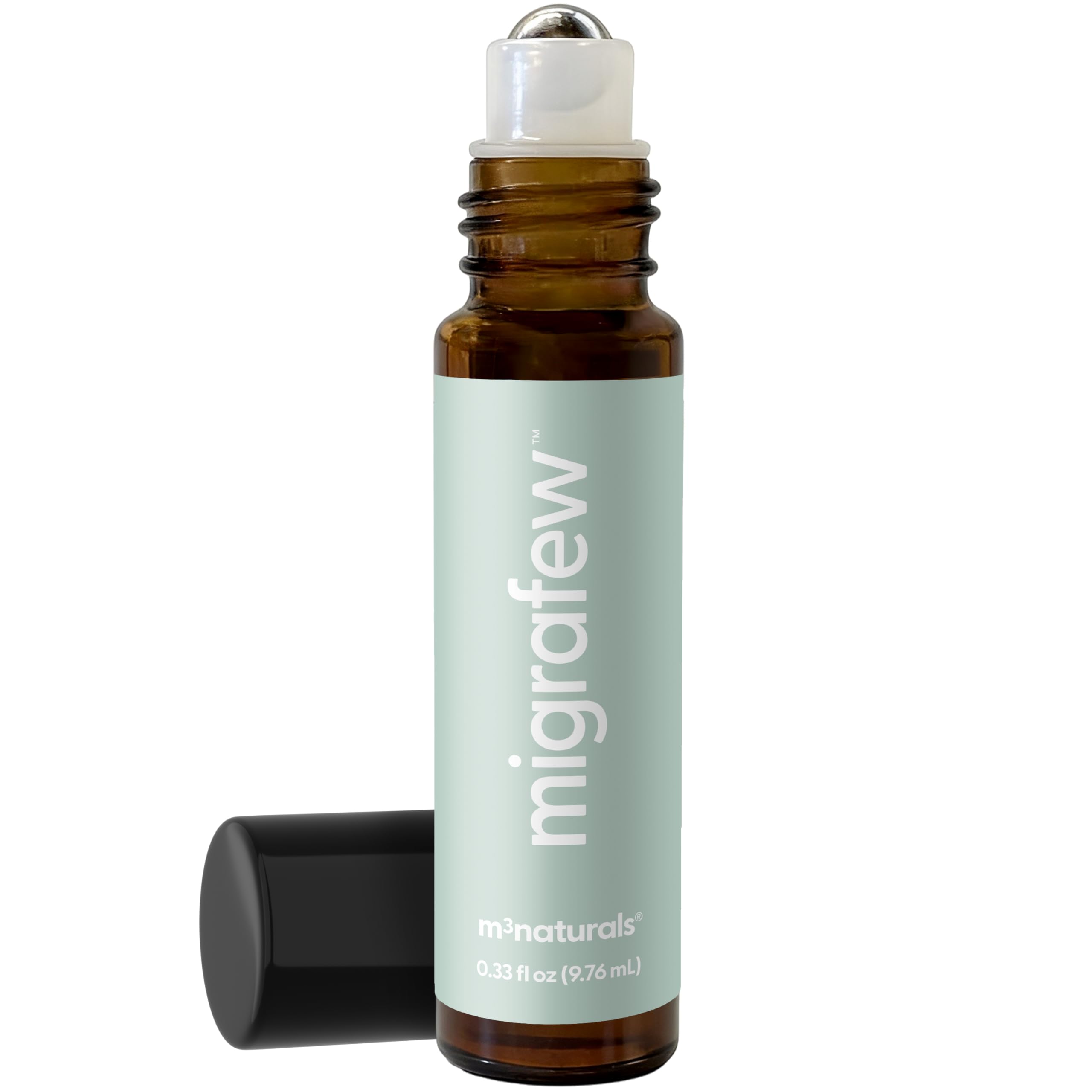 MigraFew Aromatherapy Migraine Roll On | Compact Headache Relief with Cooling Metal Roller for Head Tension and Pressure, Made with Peppermint, Spearmint and Lavender Essential Oils (0.33 FL oz) by M3 M3 Naturals buy supplements canada