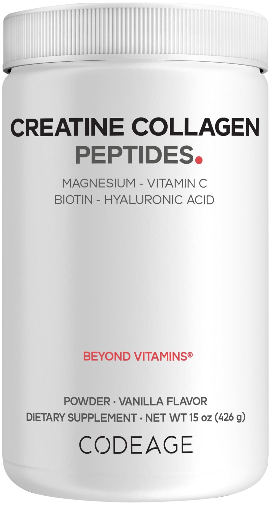 Codeage Creatine Collagen Peptides - Creatine Monohydrate Powder Supplement, Wild-Caught Marine Collagen, Biotin, Magnesium, Vitamin C, Hyaluronic Acid - Vanilla Flavored - Non-GMO - 15 Oz Codeage buy supplements canada